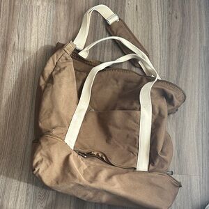 Lo and son brown canvas weekender